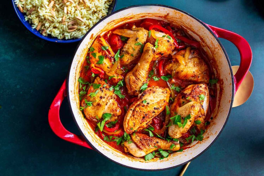 Use of Paprika in Italian Food Chicken basquaise,