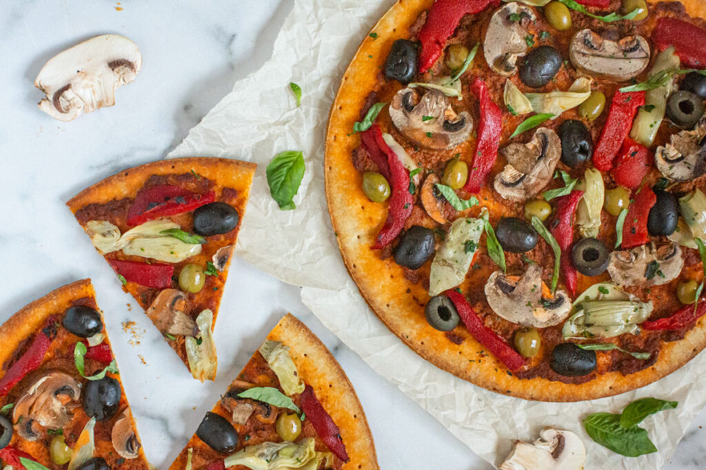 Sun Dried Tomato Pesto makes for an excellent pizza base