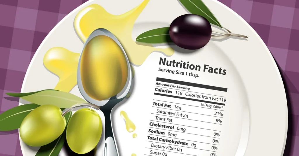 Regular olive oil Nutritional Content