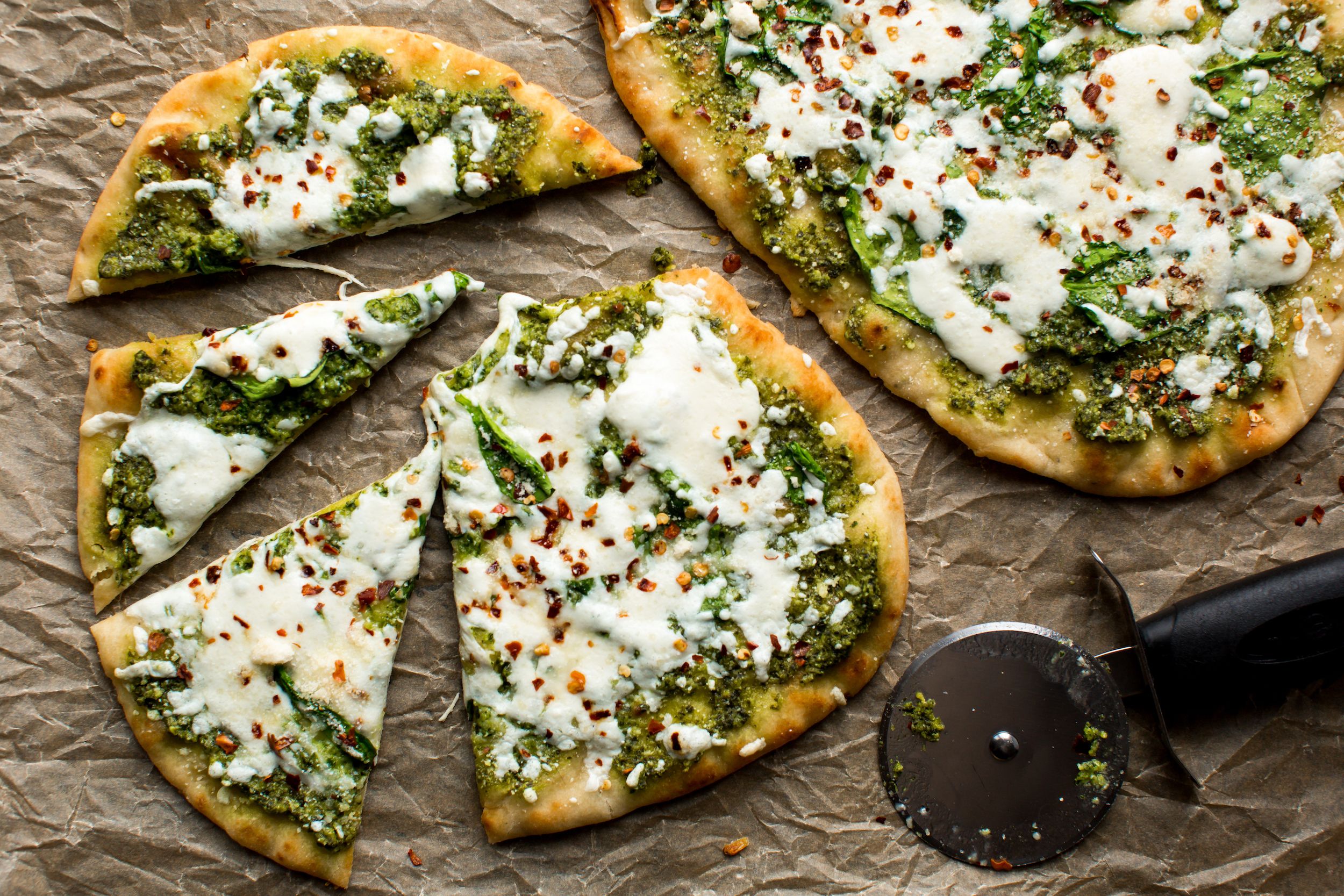 Pesto Flatbread Pizzas