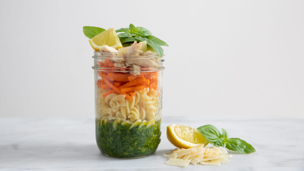 Cold Pesto Noodle Jars