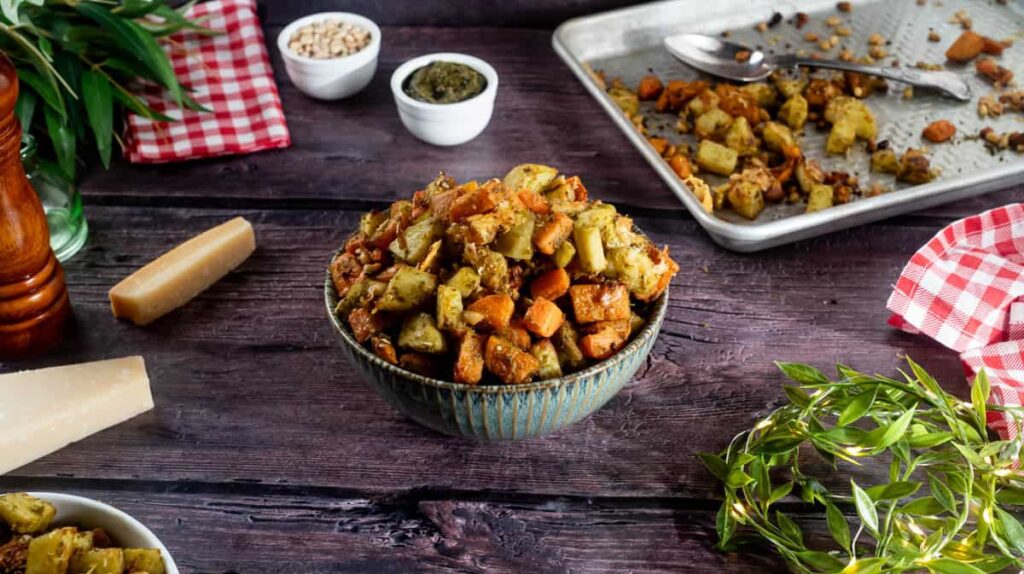 Steps to Use Pesto on Roasted Vegetables