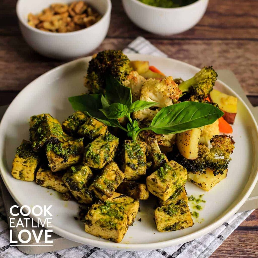 Pesto-Marinated Tofu or Tempeh