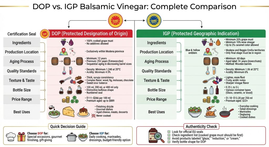 ACETO BALSAMICO TRADIZIONALE DOP vs IGP