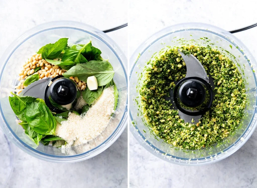 MAKING BASIL PESTO Use a Food Processor