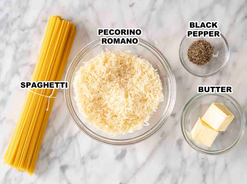 Cacio e pepe ingredients