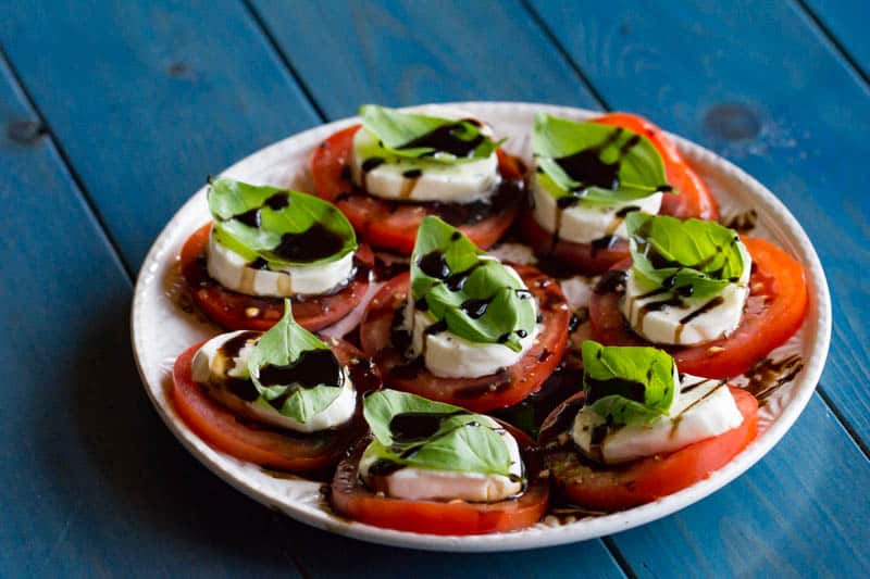 Italian food besides pizza and pasta Caprese Salad with Balsamic Glaze