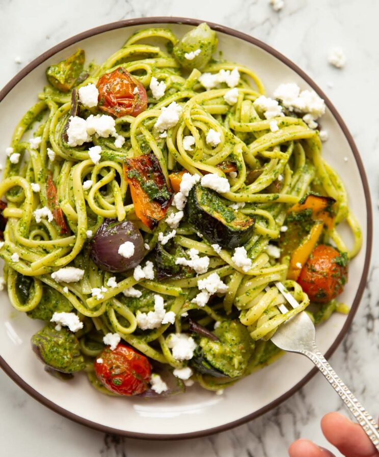 Pistachio Pesto with Roasted Vegetables