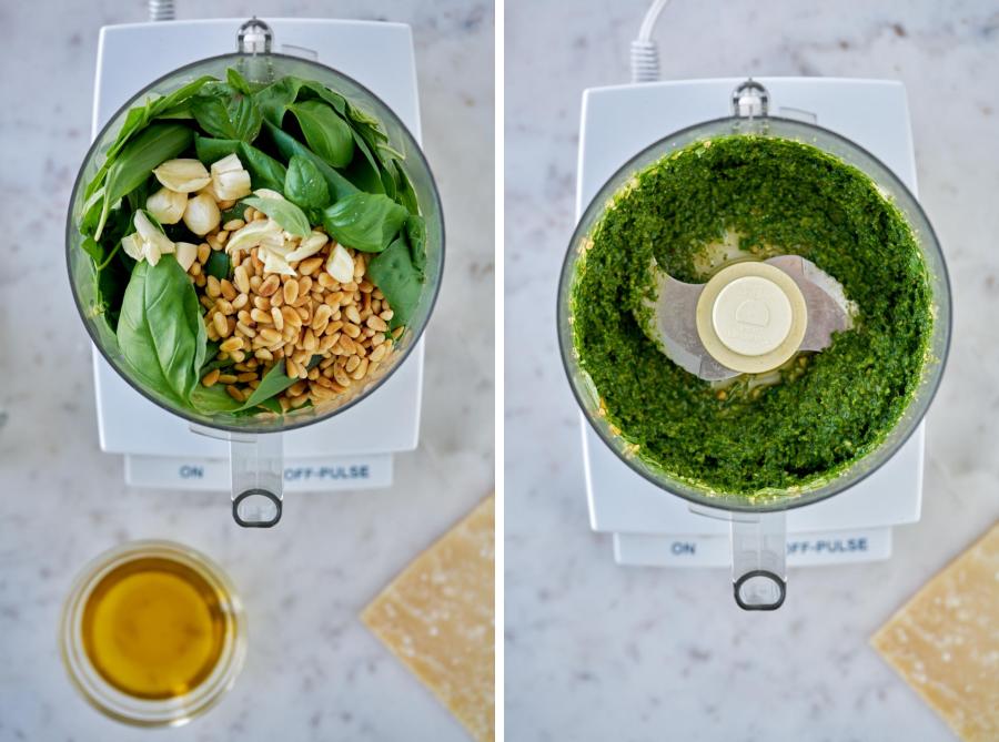 Ingredient Preparation for HOW TO MAKE TRADITIONAL BASIL PESTO