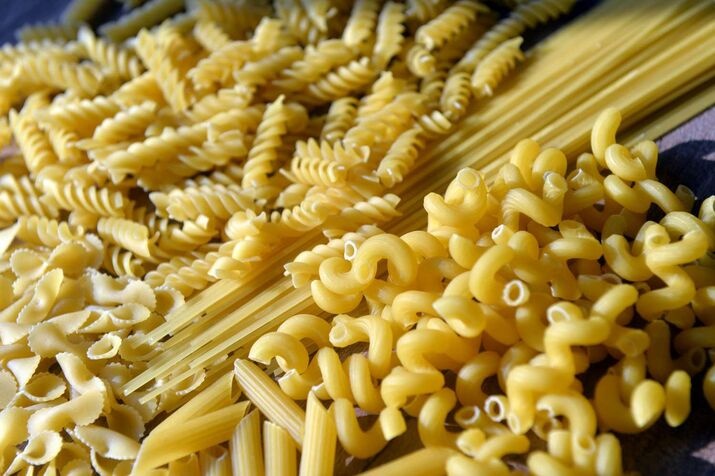 Different types of pasta