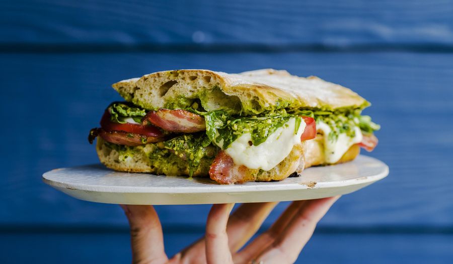 The Best Melty, Herby Sandwich Upgrade: Pesto Grilled Cheese with Mozzarella